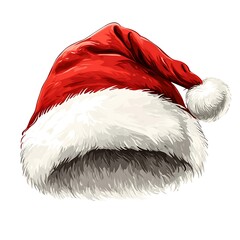 Cartoon Santa hat on a white background.