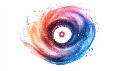 Abstract Watercolor Galaxy Design