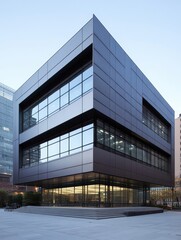 Fototapeta premium Aesthetic Steel Architecture: Sleek Design of a Modern Building Showcasing Innovative Structural Beauty