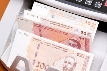 Bosnia and Herzegovina convertible mark in the counting machine
