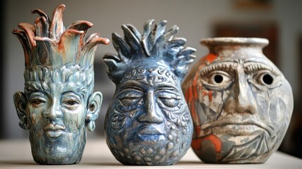 Handcrafted Ceramic Faces