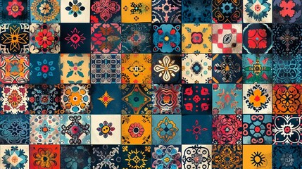 Seamless pattern with portuguese tiles