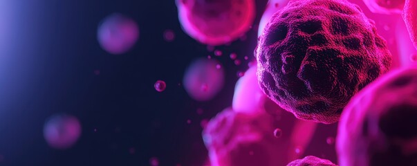 Close-up of bacteria under microscope, vibrant cell structures, microbiology and laboratory science theme