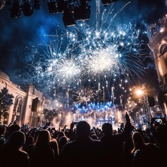 Obraz premium New Year Eve celebration with live music