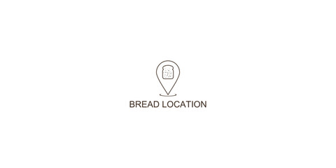 Bread location logo design premium vector