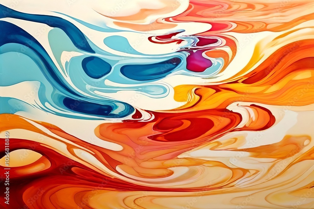 Poster abstract waves fluid abstract waves in various colors representi