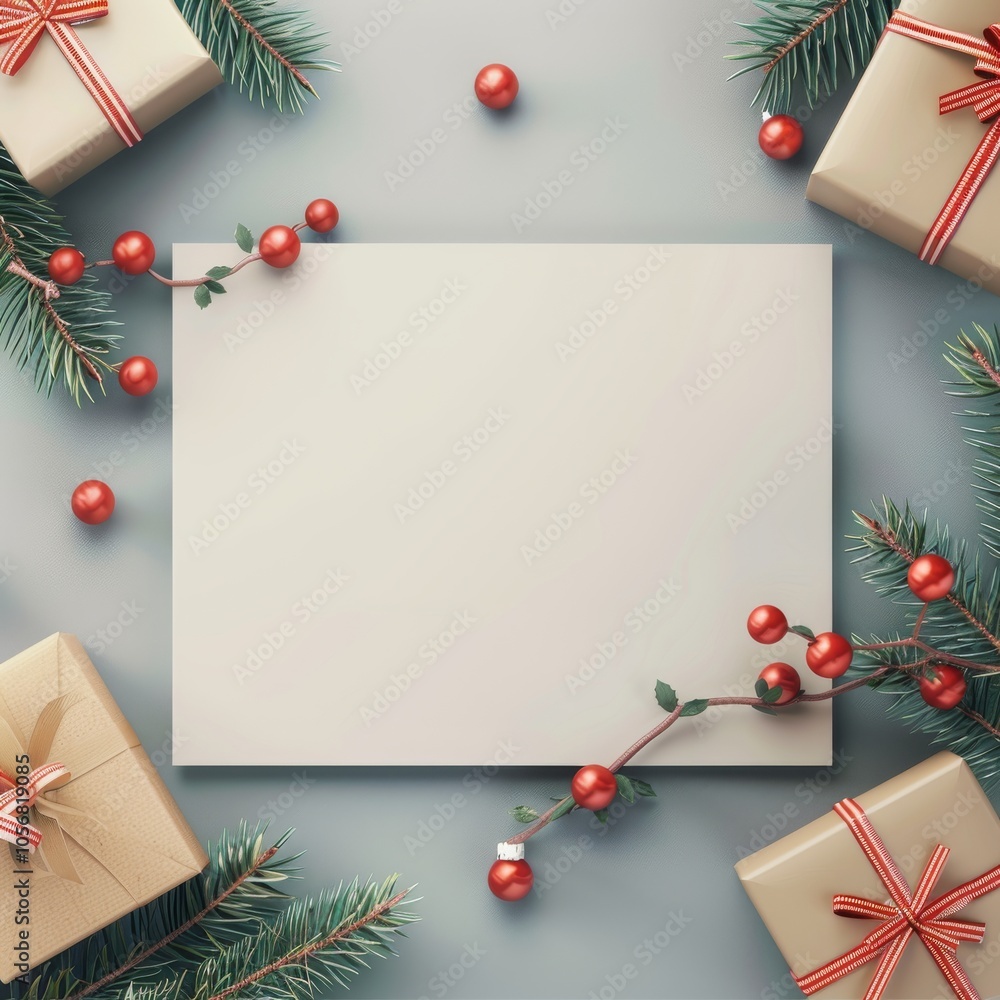 Aufkleber a white piece of paper with a red ribbon on it sits on a table with a bunch of r