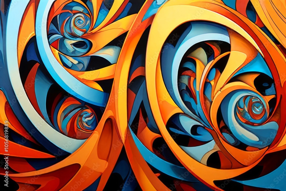 Poster algorithmic art close up of algorithmic art with complex geometr