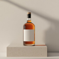 spirits with liquor bottle mockup with abstract background