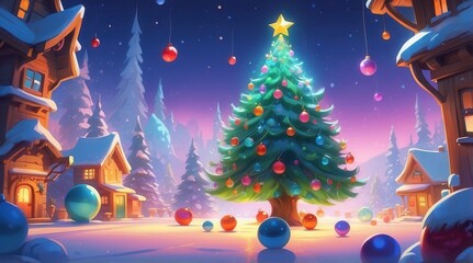 christmas tree in the street