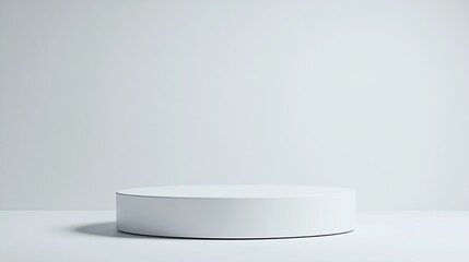 Minimalist White Pedestal on Clean Background for Product Display or Presentation : Generative AI
