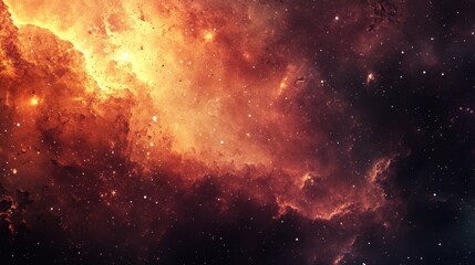 Fototapeta premium Cosmic Inferno: A Fiery Nebula in the Depths of Space