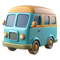 bus plastic 3d icons in cartoon plastic style minimal isolated on transparent white background, clipping path