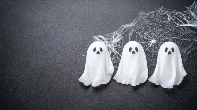 Elevate your halloween experience with a professional dark backdrop featuring playful ghosts and spooky spider webs for a memorable celebration