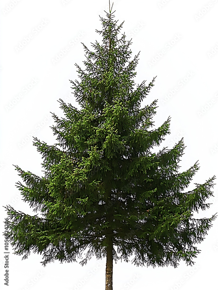 Poster lush evergreen pine tree isolated against white background capturing nature's greenery : generative 