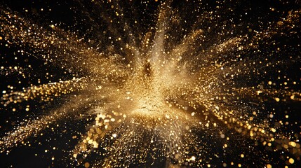 Festive gold glitter explosion capturing the excitement of celebrations