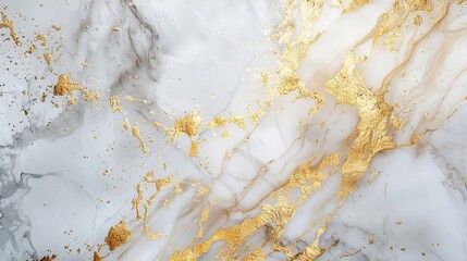 Gleaming gold and white marble texture for an elegant and sophisticated advertising backdrop.