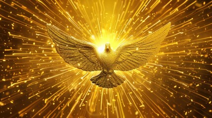 Golden halo around a peaceful dove
