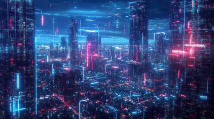 Obraz premium Cyberpunk Cityscape