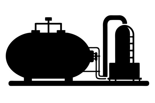 recommend clip art: Propane gas tank | isolated vector silhouette illustration on white background