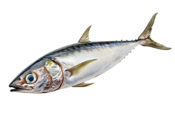 Close-up of a Fresh Mackerel Fish with Scales and Fins