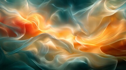 Obraz premium Abstract Swirling Pattern of Orange, Yellow, and Green Colors