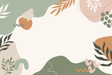 Abstract creative organic background. Minimal modern neutral colors banner for advertising, ads, presentations, social media