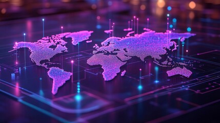 A Digital Representation of the World with Glowing Lines