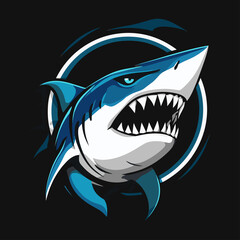 Shark esport gaming mascot logo