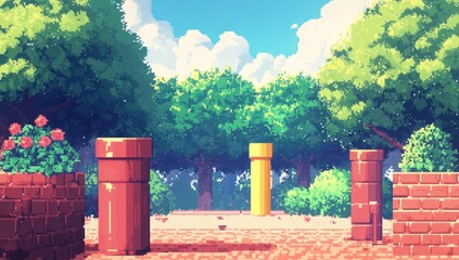 Pixel Art Park Scene