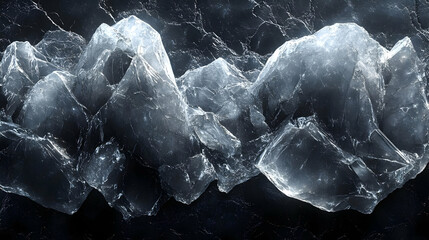 Crystal Ice Mountain 3D Illustration