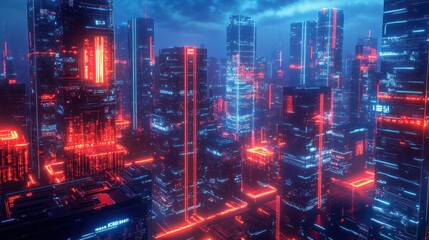 Obraz premium Neon Cityscape