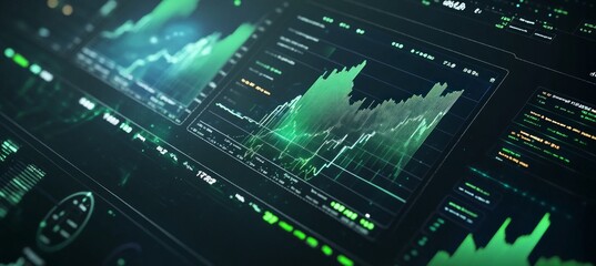 Obraz premium Dynamic Financial Dashboard Display