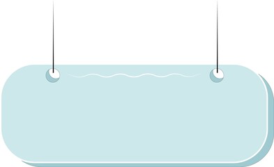 Signboard with a wavy line. Place for text. Mint color frame.