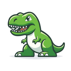 Naklejka premium Simple vector logo of a T-Rex, in green color 