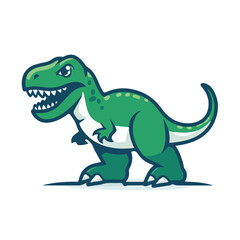 Simple vector logo of a T-Rex, in green color 