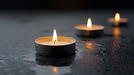 Shimmering Oil Droplets in Candlelight