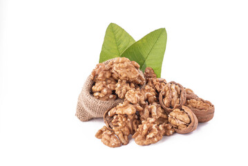 walnut and leaves