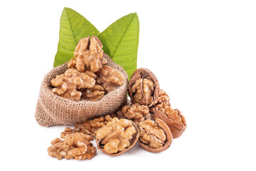 heap peeled walnut isolated on transparent background