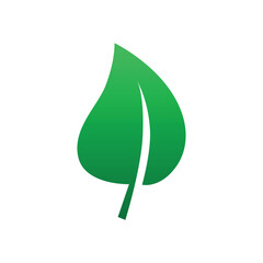 green leaf illustration gradient color icon vector 