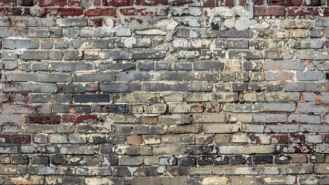 Old brick wall pattern moving vertically, seamless loop animation