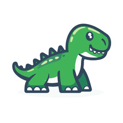 Simple vector logo of a T-Rex, in green color 