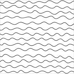 Thin line wavy abstract vector background. Curve wave. Line art striped graphic template. Vector