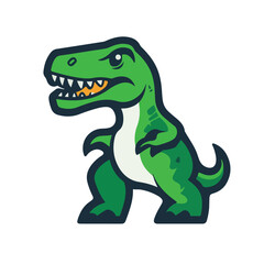 Simple vector logo of a T-Rex, in green color 