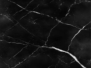 Black Marble Texture with White Veins: Abstract Background