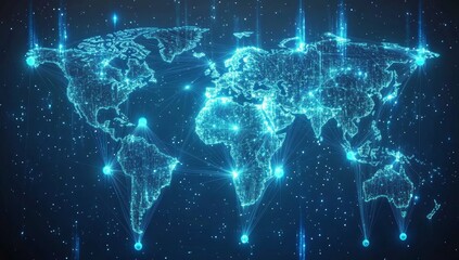 Obraz premium Global Network Visualization