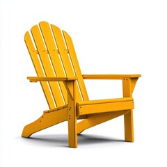 A photostock of a classic Adirondack chair on a white background, simple and inviting.