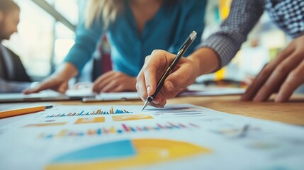 Obraz premium Analyzing Business Data in Collaborative Meeting