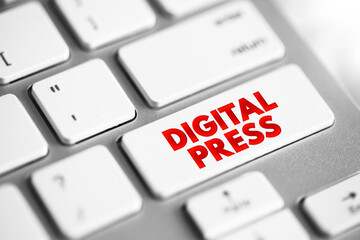 Digital Press - method of printing from a digital-based image directly to a variety of media, text...