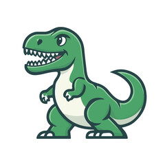 Fototapeta premium Simple vector logo of a T-Rex, in green color 